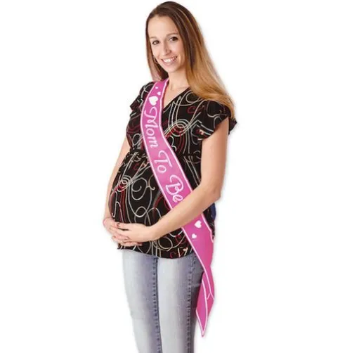 Pink "Mom to Be" Satin Sash