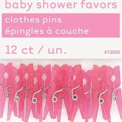 Pink Plastic Clothespsins