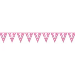 Pink 1st Birthday Pennant Banner