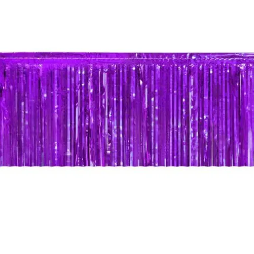 Purple Metallic Fringe Table Skirt