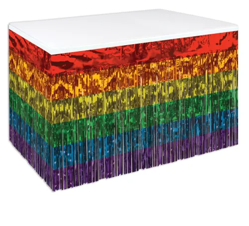 Rainbow Metallic Table Skirting