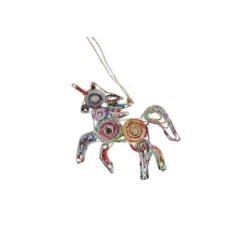 Recycled Material Unicorn Ornament