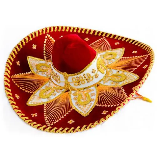 Red and Gold Mariachi Sombrero