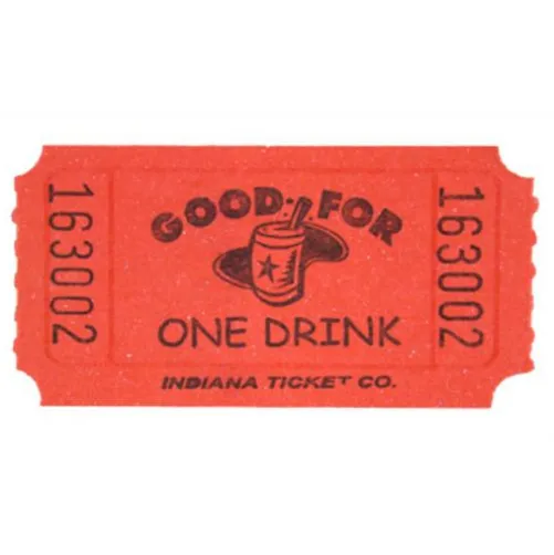 Red Drink Ticket Roll