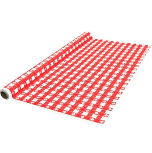 100' Red Gingham Table Roll
