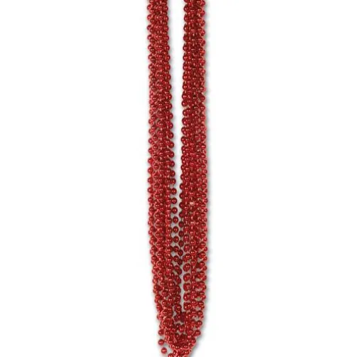 Red Metallic Bead Necklaces