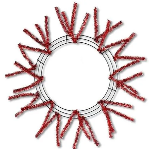 Red Pencil Work Wreath Frame 15"