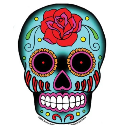Rose Sugar Skull Sticker