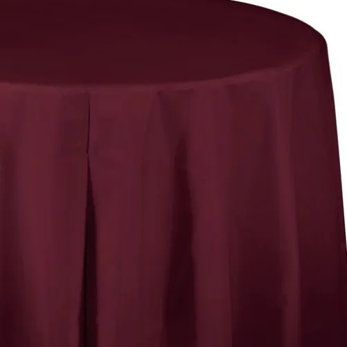 Round Table Cover Burgundy