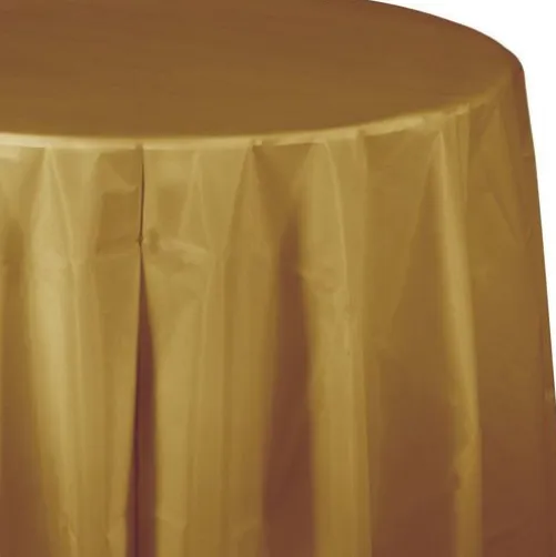 Round Table Cover Metallic Gold