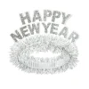 Silver and White Fringed New Years Tiara