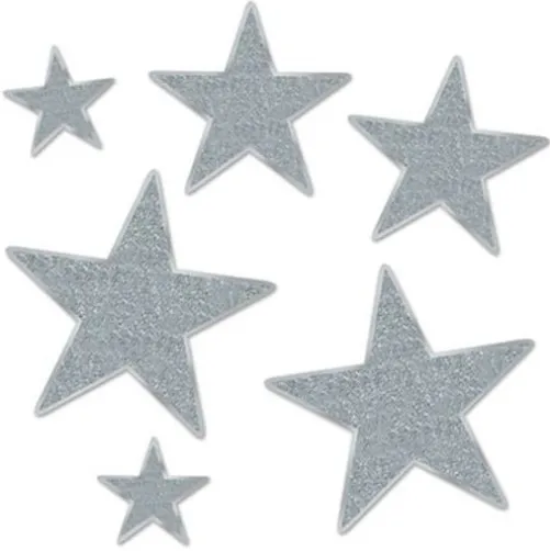 Silver Glittered Stars