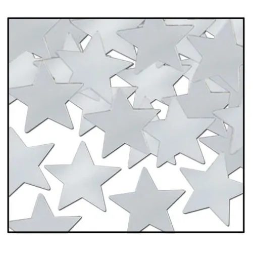 Silver Metallic Stars Confetti