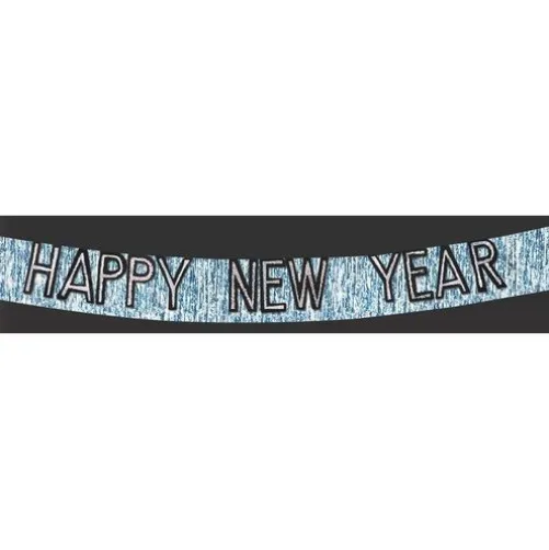 9' Silver New Year's Banner