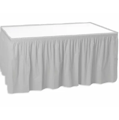 Silver Table Skirt