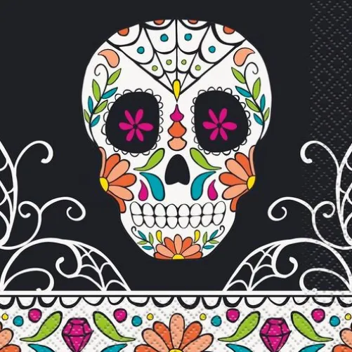Skull Day of the Dead Beverage Napkins