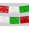 Small Red, White, Green Plastic Picado Banner