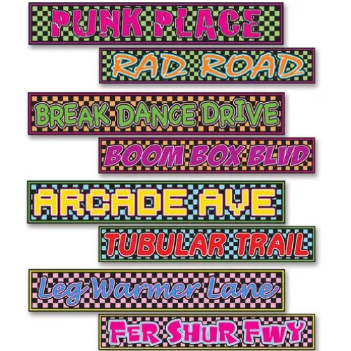 80s Street Signs Cutouts