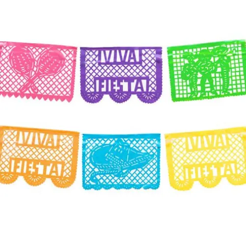 Viva Fiesta Neon Plastic Picado
