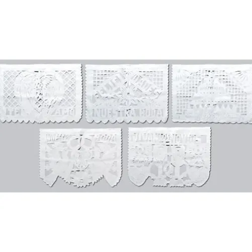 Wedding Papel Picado Banner - White