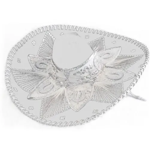 White and Silver Mariachi Sombrero