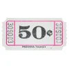 White 50 Cent Ticket Roll