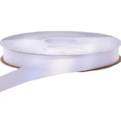 White Thin Satin Ribbon