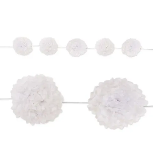 White Tissue Flower Garland
